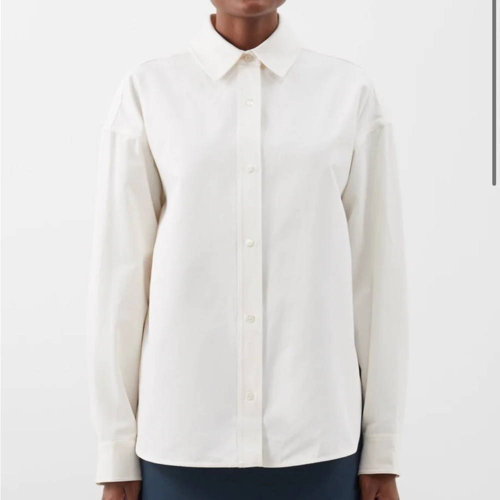 Staud Leonora White Button-Up